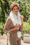 100% Baby Alpaca Fur Scarf ~ Natural Fiber Wrap for Women ~ Off White - Princesa Inca®