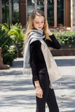 100% Baby Alpaca Scarf ~ Lt Beige/Lt Gray - Princesa Inca®