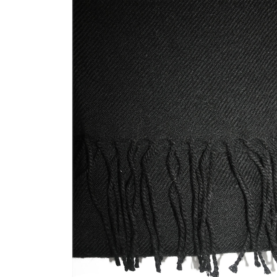 100% Baby Alpaca Wool Woven Shawl ~ Black - Princesa Inca®