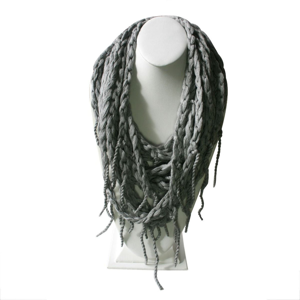The Andean Braid Necklace ~ Light Gray - Princesa Inca®