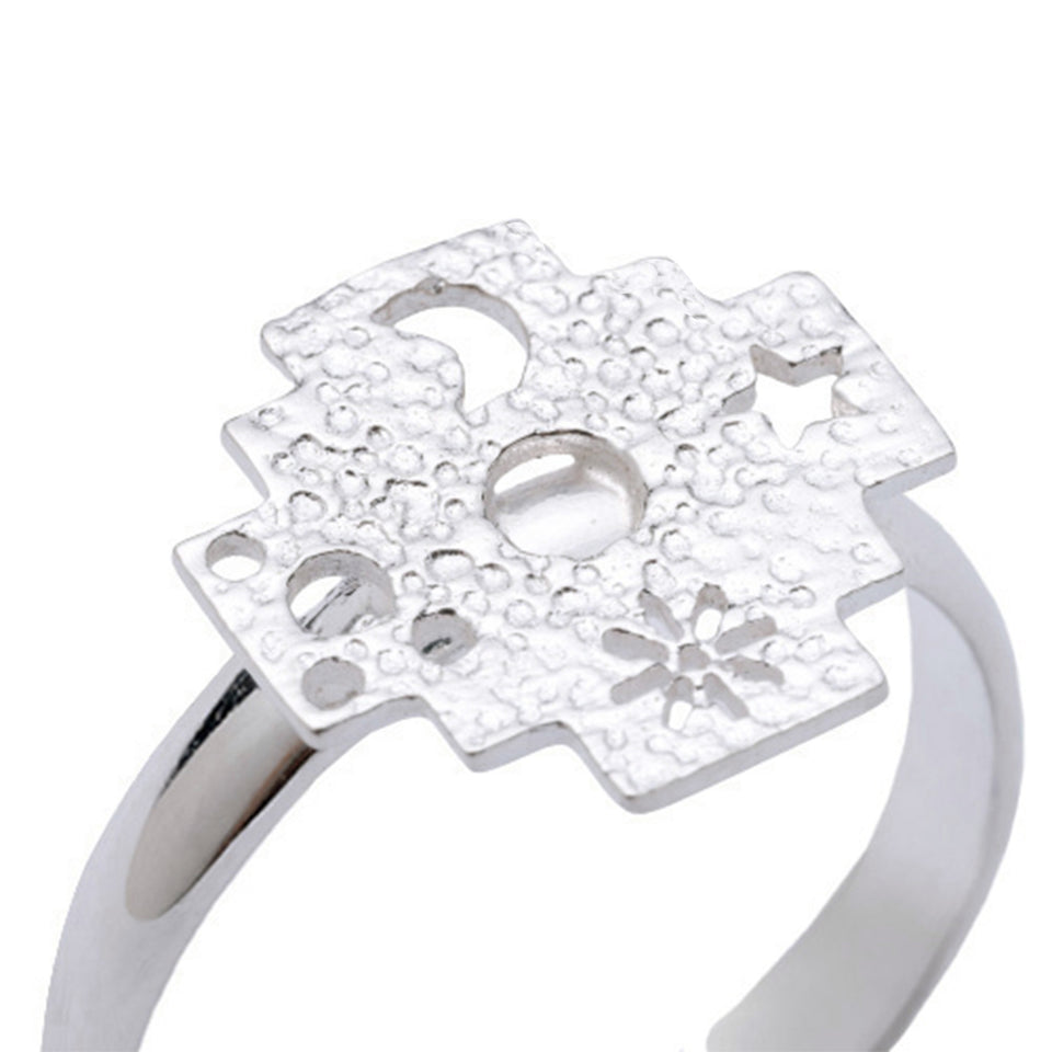 Andean Cross 950 Silver Ring Jewelry