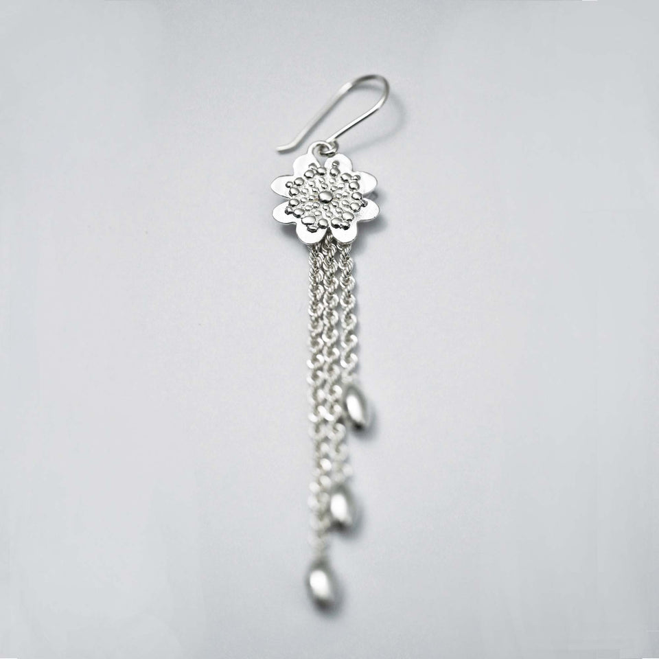 Andean Clover 950 Silver Earrings Jewelry - Princesa Inca®