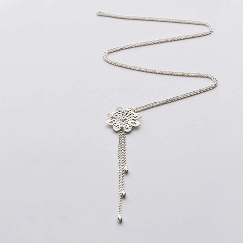 Andean Clover 950 Silver Necklace Jewelry - Princesa Inca®
