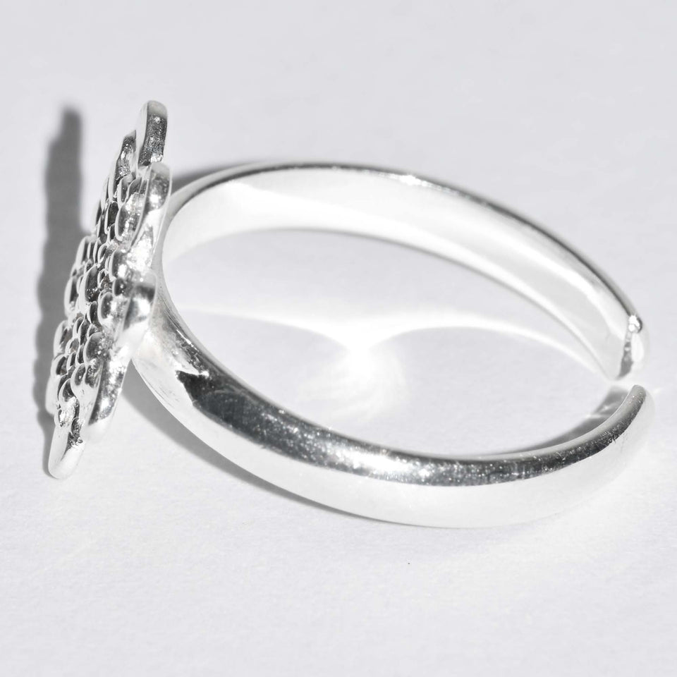 Andean Clover 950 Silver Ring Jewelry - Princesa Inca®
