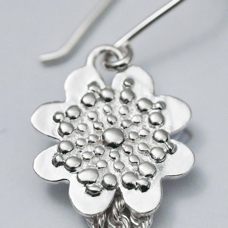 Andean Clover 950 Silver Earrings Jewelry - Princesa Inca®