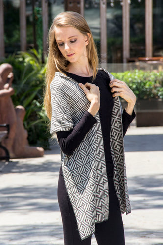 Baby Alpaca Scarf - Off-White/Gray - Princesa Inca®