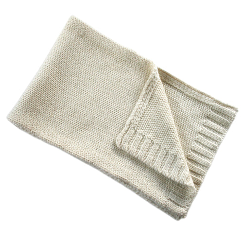 100% Baby Alpaca Knit Scarf  for Women and Men ~ Off-White - Princesa Inca®