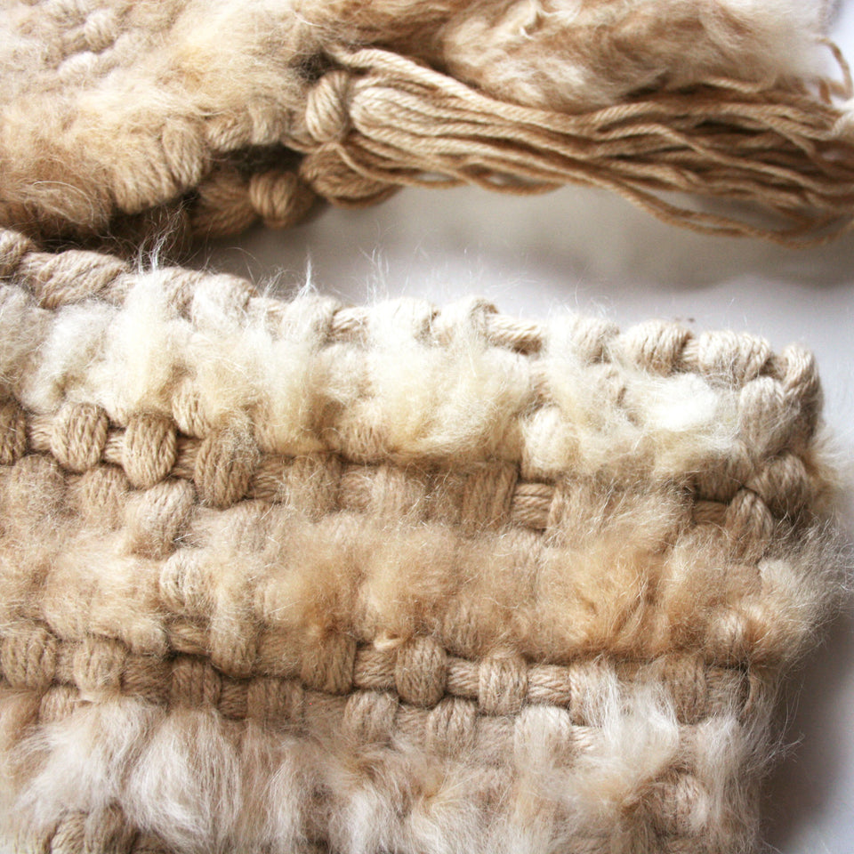 100% Baby Alpaca Fur Scarf - Beige - Princesa Inca®