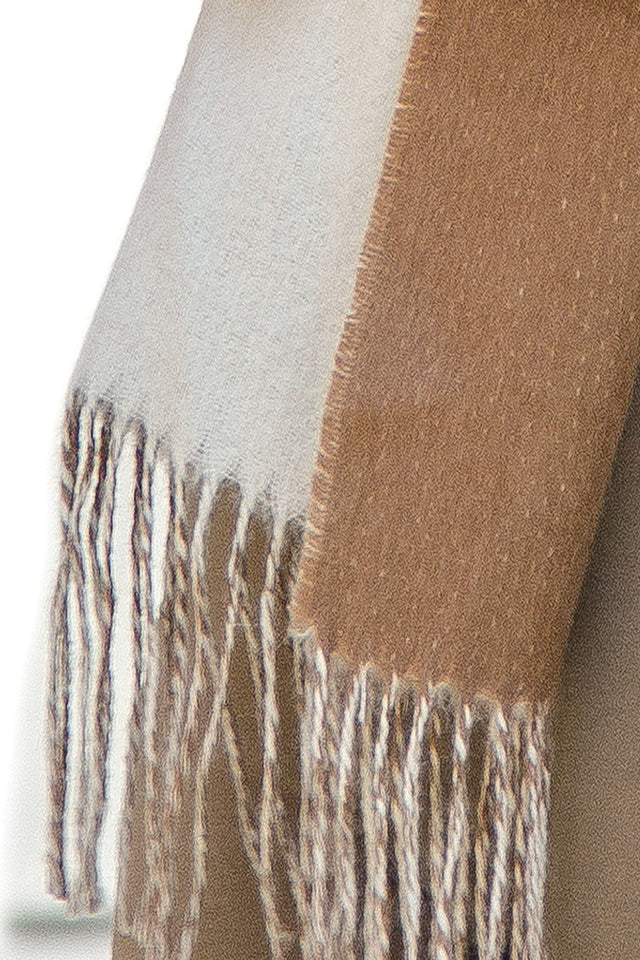 100% Baby Alpaca Scarf - Camel/Off-White - Princesa Inca®