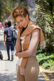 100% Baby Alpaca Scarf - Camel/Off-White - Princesa Inca®