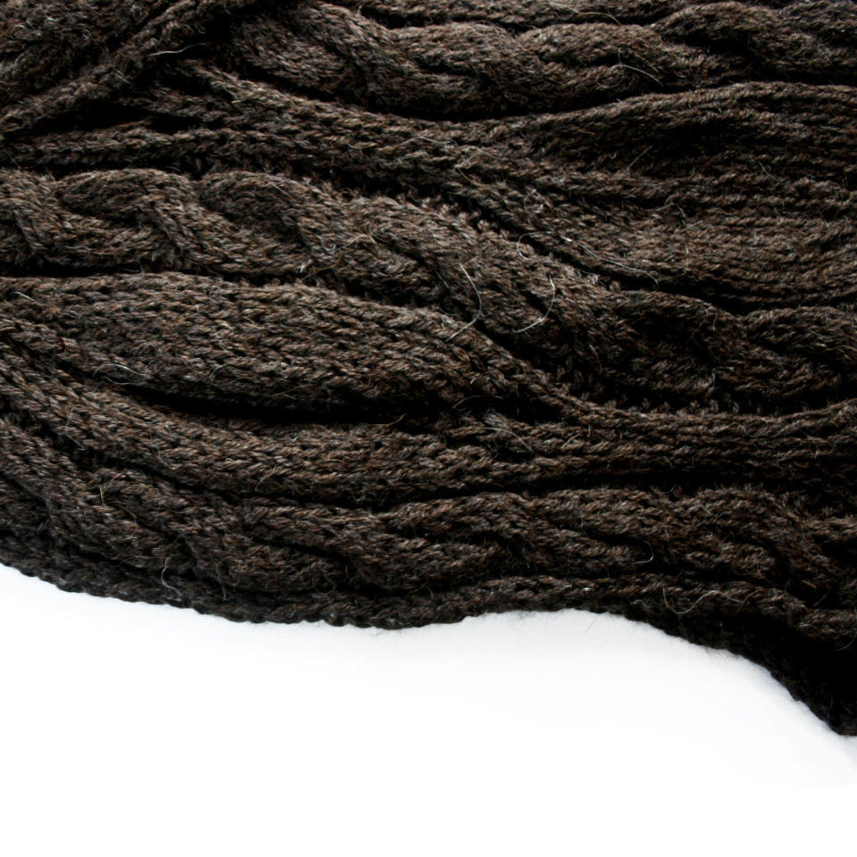 Hand Knit 100% Baby Alpaca Scarf for Women ~ Brown - Princesa Inca®