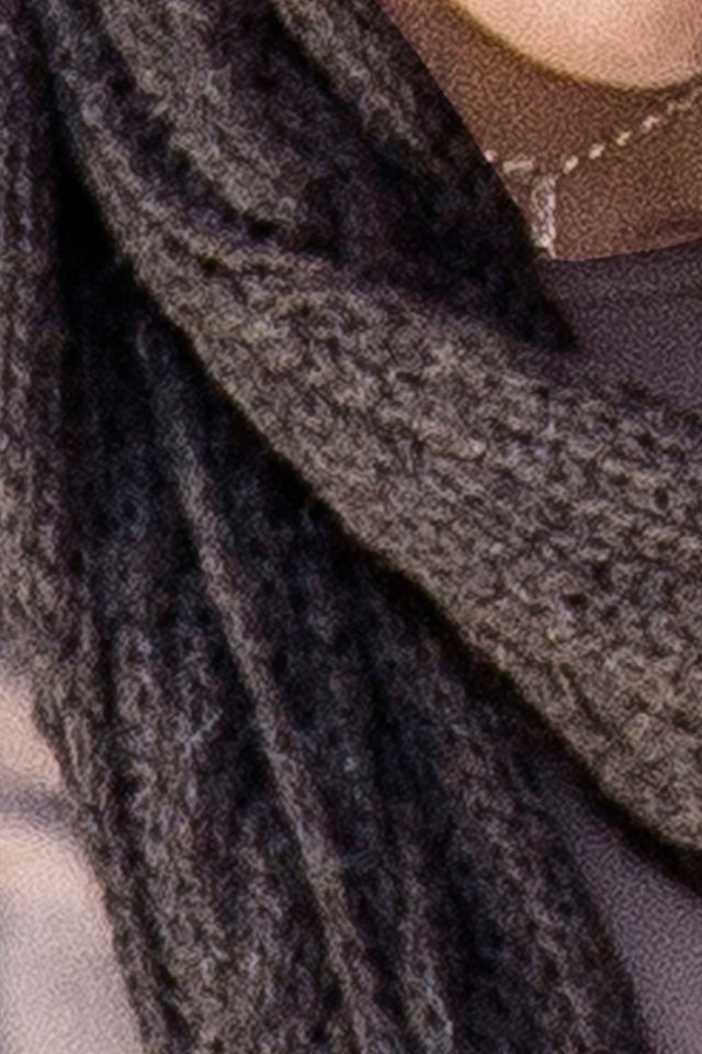 Hand Knit 100% Baby Alpaca Scarf for Women ~ Brown - Princesa Inca®