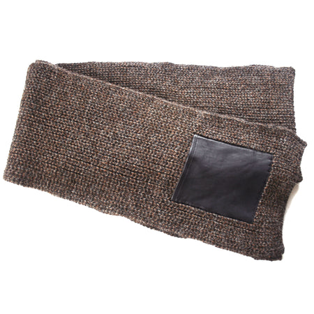 100% Alpaca Knitted Scarf w/ Pocket ~ Brown - Princesa Inca®