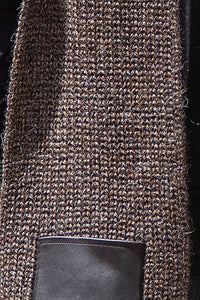 100% Alpaca Knitted Scarf w/ Pocket ~ Brown - Princesa Inca®