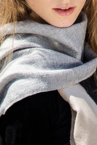 100% Baby Alpaca Scarf ~ Lt Beige/Lt Gray - Princesa Inca®