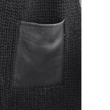 100% Alpaca Knitted Scarf w/ Leather Pocket for Women and Men ~ Dk Gray - Princesa Inca®
