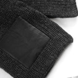 100% Alpaca Knitted Scarf w/ Leather Pocket for Women and Men ~ Dk Gray - Princesa Inca®