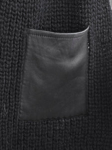 100% Alpaca Knitted Scarf w/ Leather Pocket for Women and Men ~ Dk Gray - Princesa Inca®