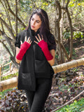 100% Alpaca Knitted Scarf w/ Leather Pocket for Women and Men ~ Dk Gray - Princesa Inca®