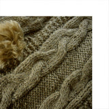 One Piece Hand Knit Baby Alpaca Blend Scarf Hat for Women Men ~ Green - Princesa Inca®