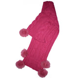 One Piece Hand Knitted Baby Alpaca Blend Scarf Hat for Women ~ Fuchsia - Princesa Inca®