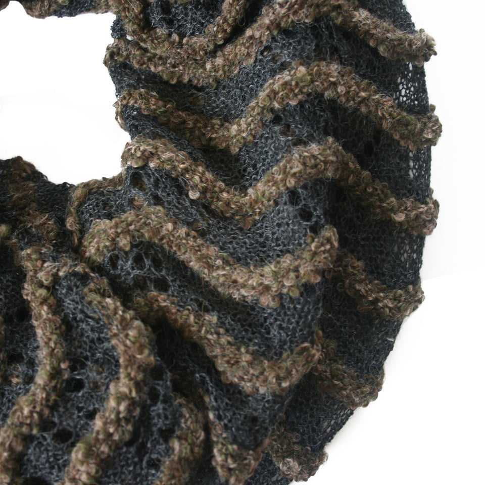 Infinity Lightweight Baby Alpaca Blend Scarf ~ Natural Fiber Wrap for Women ~ Gray/Green - Princesa Inca®