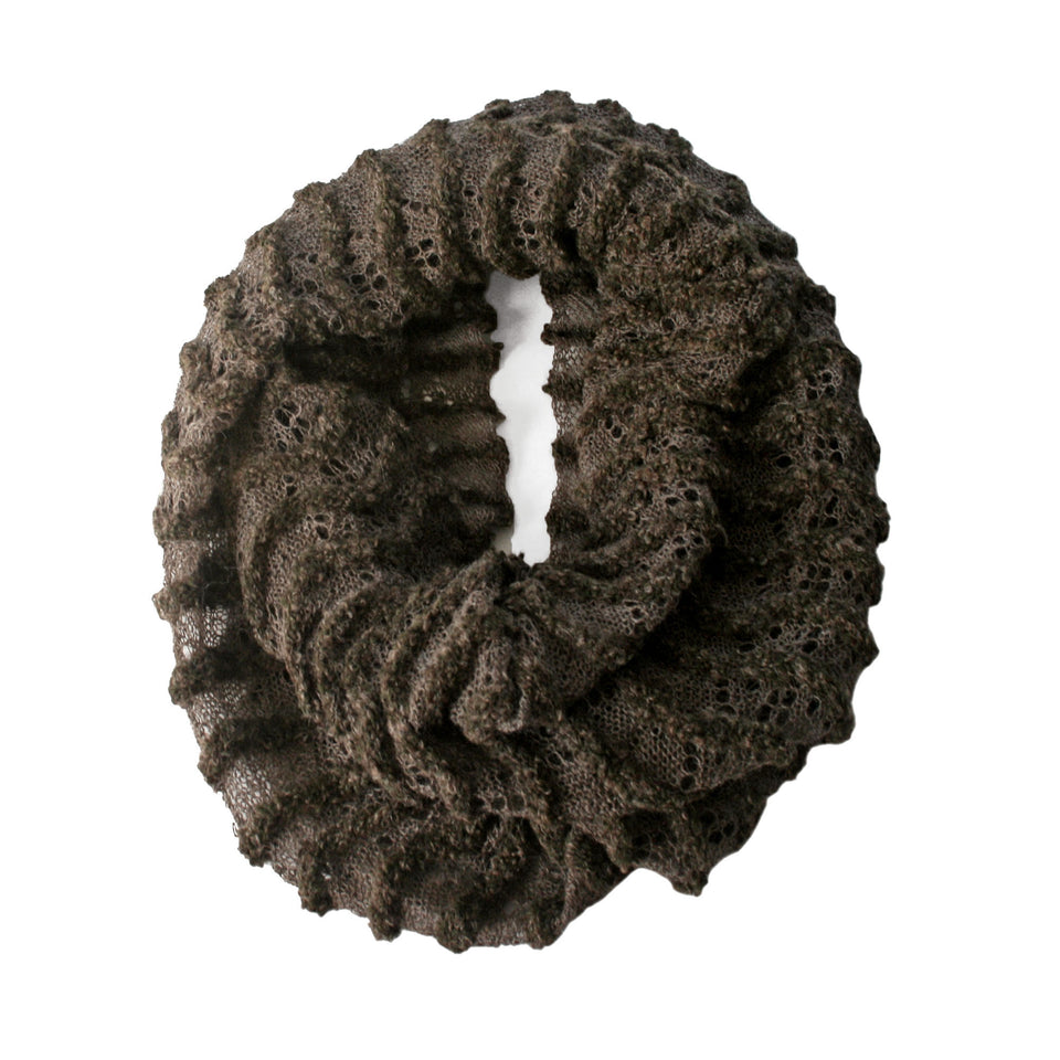 Infinity Baby Alpaca Lightweight Blend Scarf ~ Natural Fiber Wrap for Women ~ Beige/Green - Princesa Inca®
