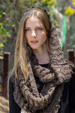 Infinity Baby Alpaca Lightweight Blend Scarf ~ Natural Fiber Wrap for Women ~ Beige/Green - Princesa Inca®