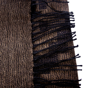Reversible 100% Baby Alpaca Shawl ~ Dk Brown / Off-White - Princesa Inca®