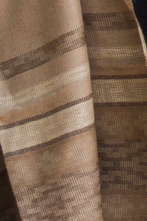 Reversible 100% Baby Alpaca Wool Woven Shawl Wrap ~ Brown/Beige - Princesa Inca®