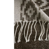 Reversible 100% Baby Alpaca Shawl ~ Dk Brown / Off-White - Princesa Inca®