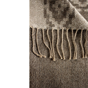 Reversible 100% Baby Alpaca Shawl ~ Brown / Beige - Princesa Inca®