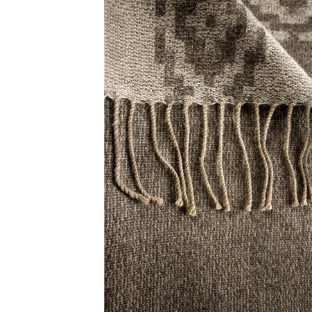 Reversible 100% Baby Alpaca Shawl ~ Brown / Beige - Princesa Inca®
