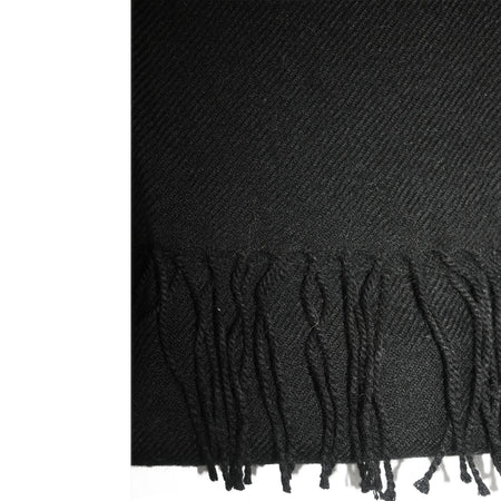 100% Baby Alpaca Wool Woven Shawl ~ Black - Princesa Inca®
