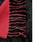 Reversible 100% Baby Alpaca Woven Throw Blanket ~ Dk Gray / Red - Princesa Inca®
