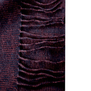 100% Baby Alpaca Woven Throw Blanket ~ Burgundy/Blue - Princesa Inca®