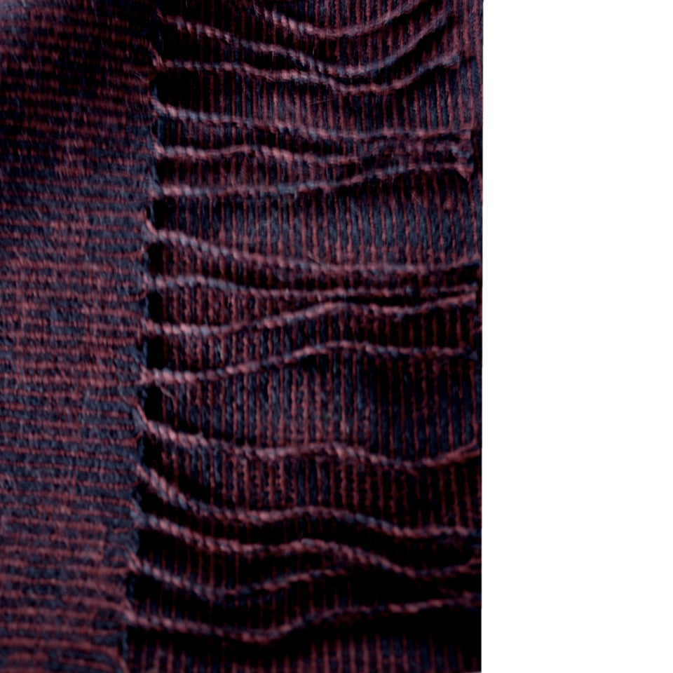 100% Baby Alpaca Woven Throw Blanket ~ Burgundy/Blue - Princesa Inca®