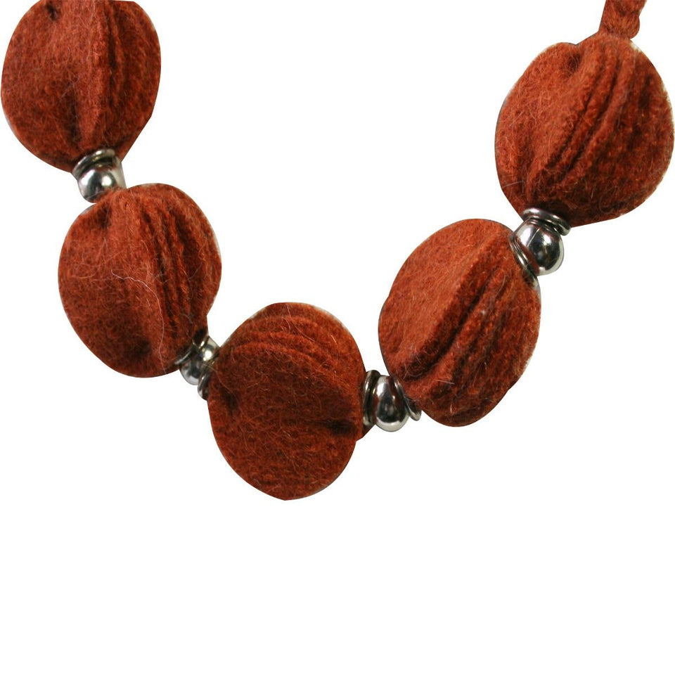 Pachacamac Hanging Discs Necklace ~ Terracotta - Princesa Inca®