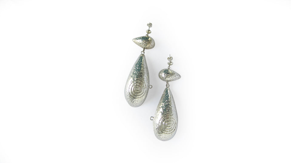 Spiral 950 Silver Earrings Jewelry - Princesa Inca®