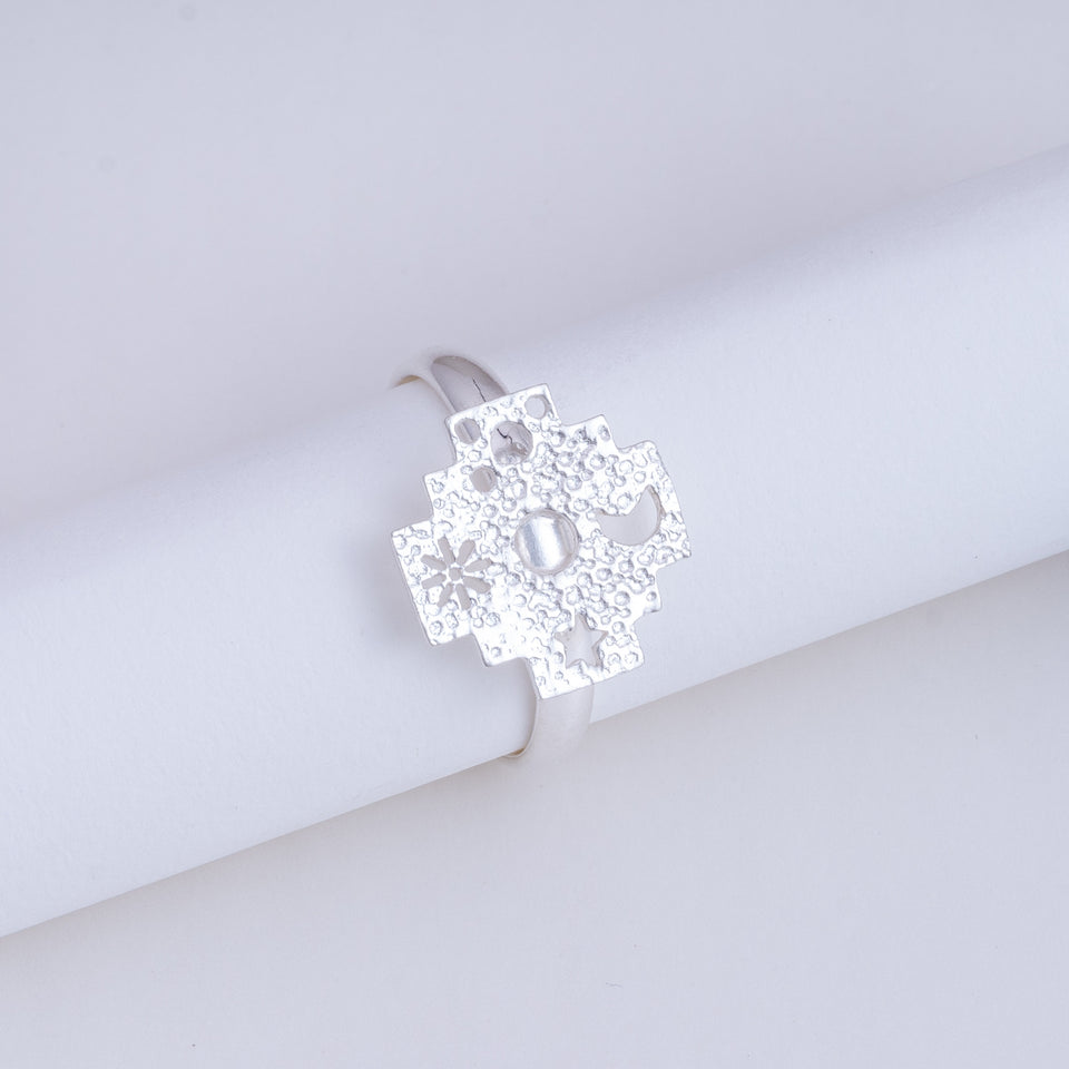 Andean Cross 950 Silver Ring Jewelry - Princesa Inca®