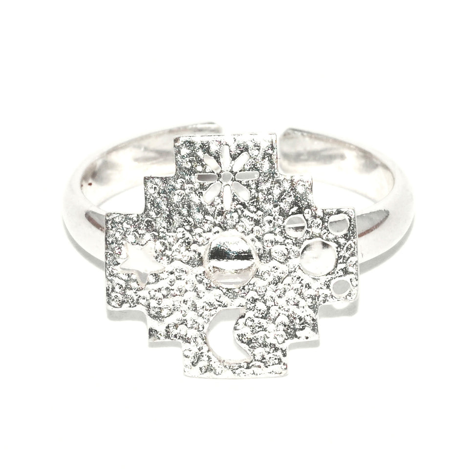 Andean Cross 950 Silver Ring Jewelry - Princesa Inca®