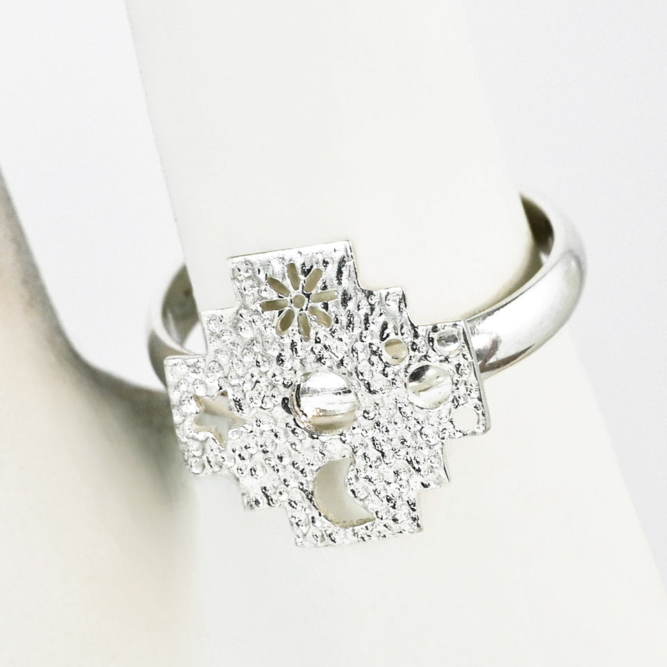 Andean Cross 950 Silver Ring Jewelry - Princesa Inca®