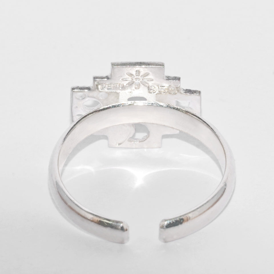 Andean Cross 950 Silver Ring Jewelry - Princesa Inca®