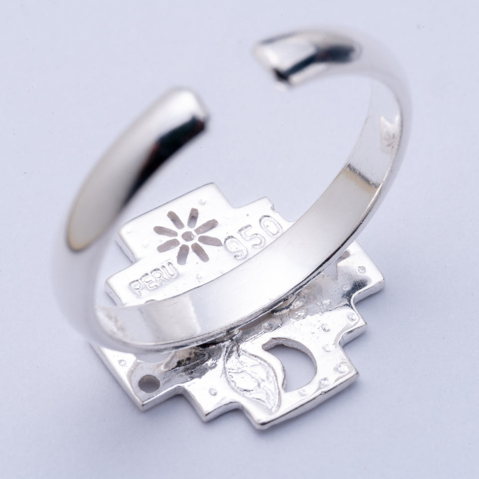 Andean Cross 950 Silver Ring Jewelry - Princesa Inca®