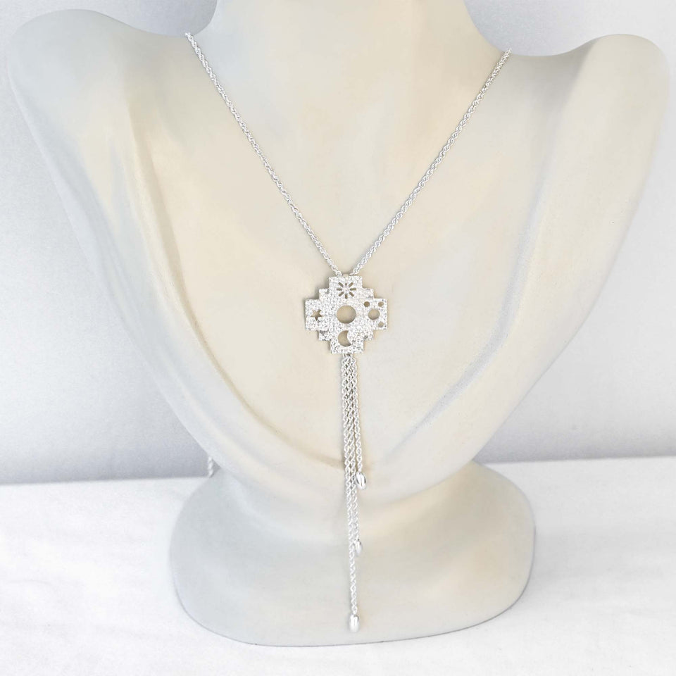 Andean Cross 950 Silver Necklace Jewelry - Princesa Inca®