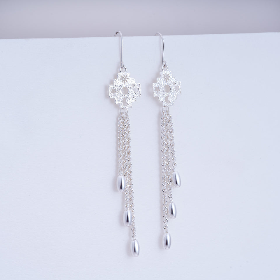 Andean Cross 950 Silver Earrings Jewelry - Princesa Inca®