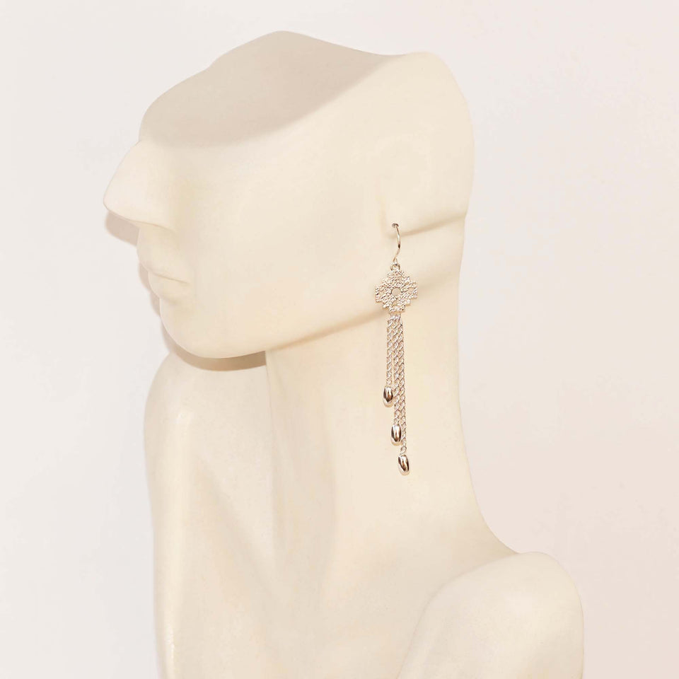 Andean Cross 950 Silver Earrings Jewelry - Princesa Inca®