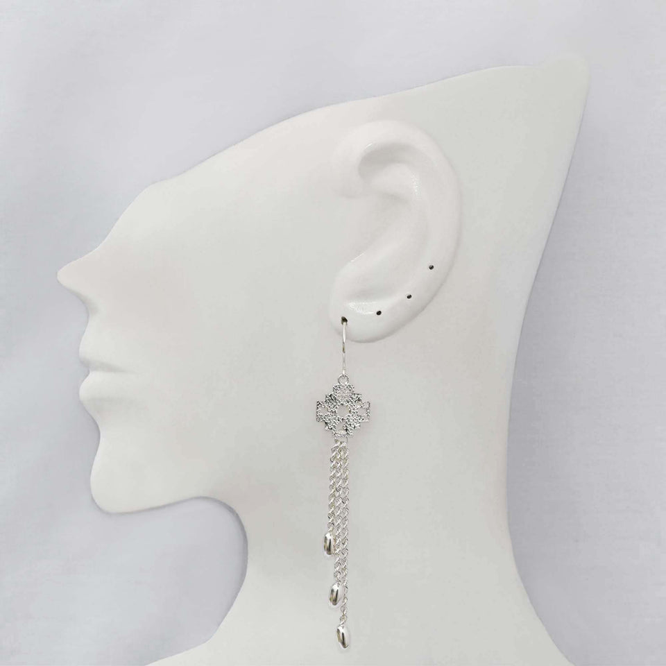 Andean Cross 950 Silver Earrings Jewelry - Princesa Inca®