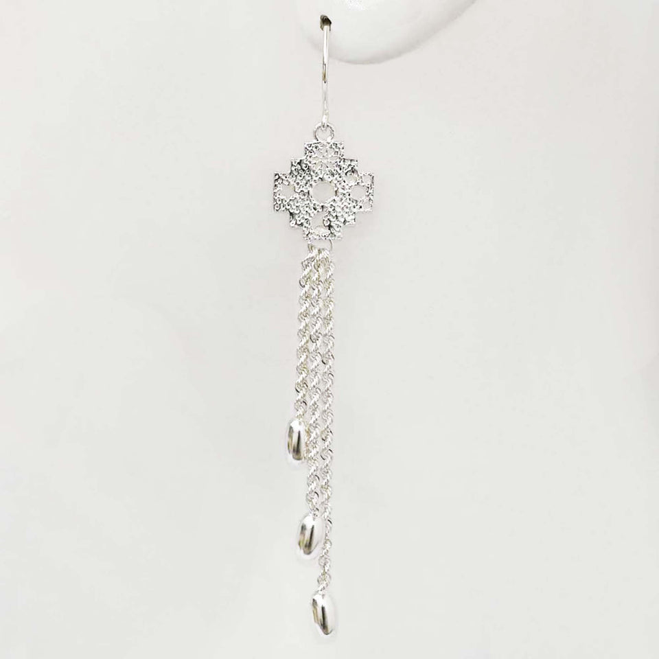 Andean Cross 950 Silver Earrings Jewelry - Princesa Inca®