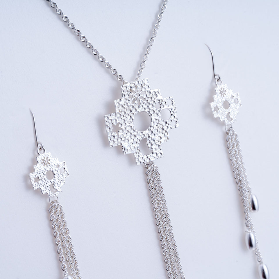 Andean Cross 950 Silver Earrings Jewelry - Princesa Inca®